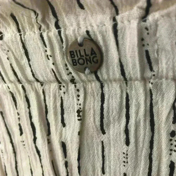 Billabong women sleeveless crop top ivory/black ties on shoulders size Large NWT - Picture 5 of 12
